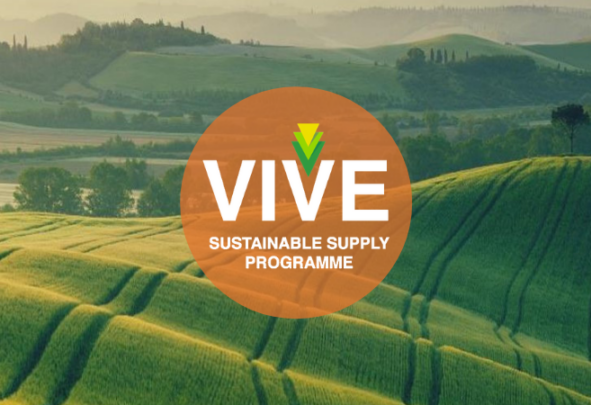 Green fields with VIVE logo over the top