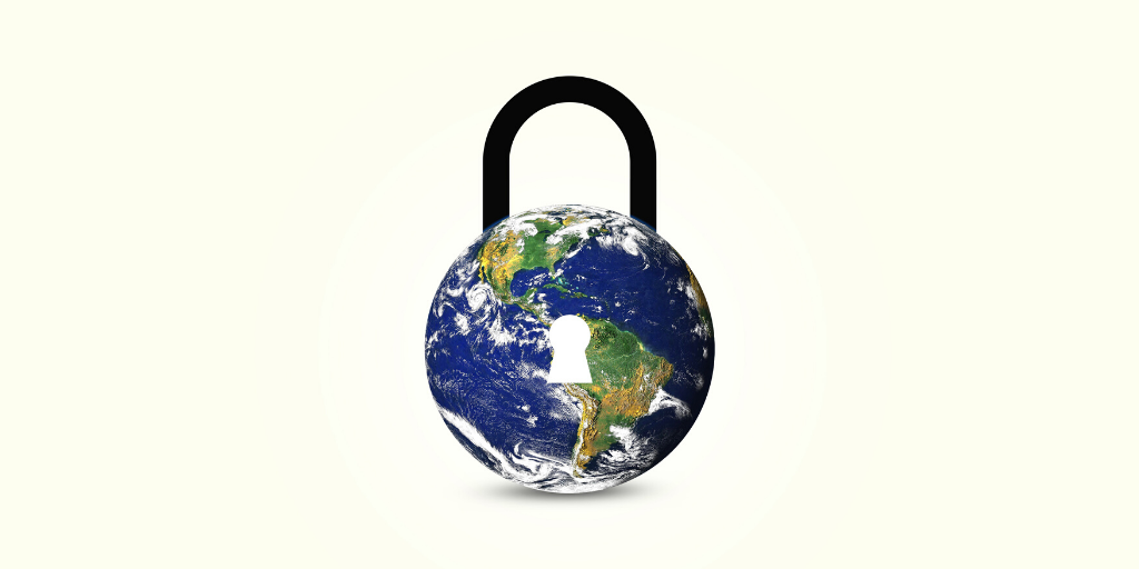 A globe seen as a padlock