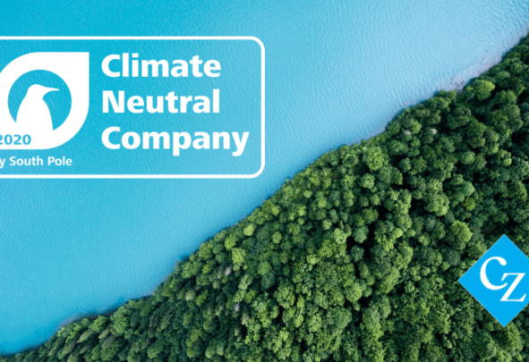 climate neutral stamp over coastline