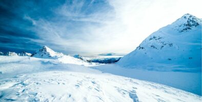 An arctic landscape with ice