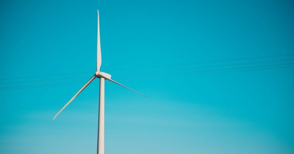 A wind turbine against the sky