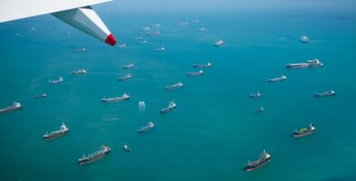 an image of ships waiting to dock