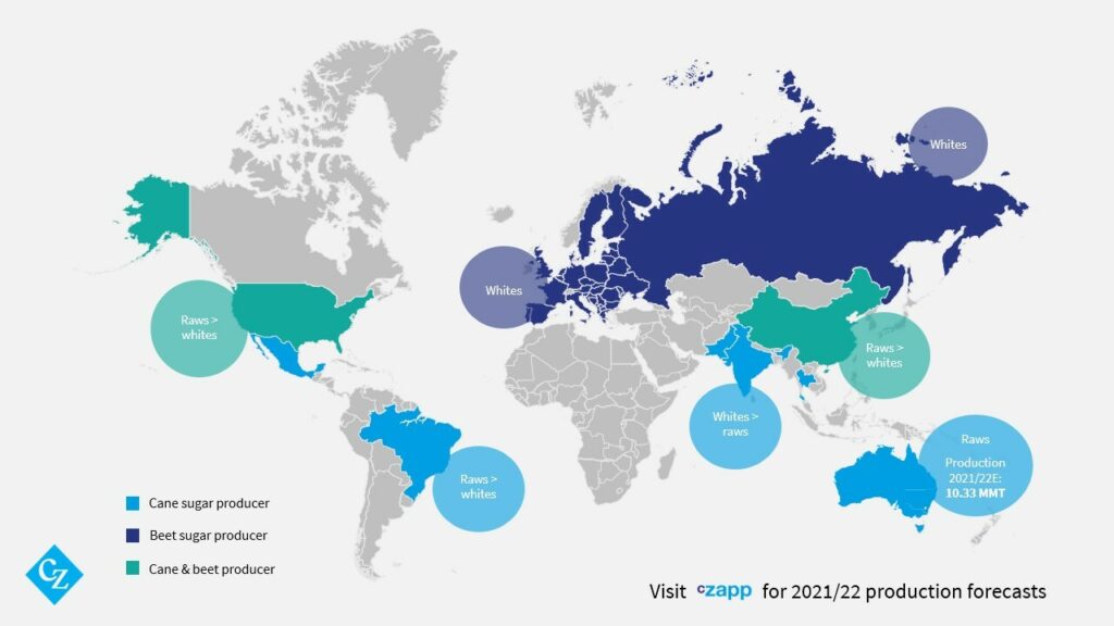 sugar map of the world