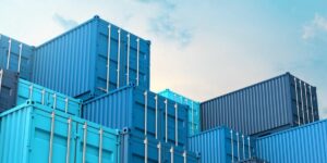 blue shipping containers
