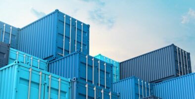 blue shipping containers