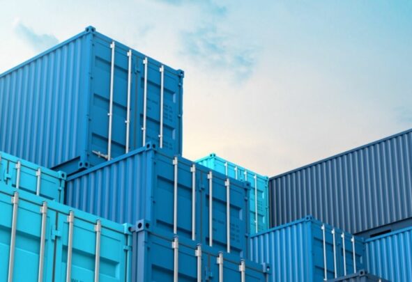 blue shipping containers